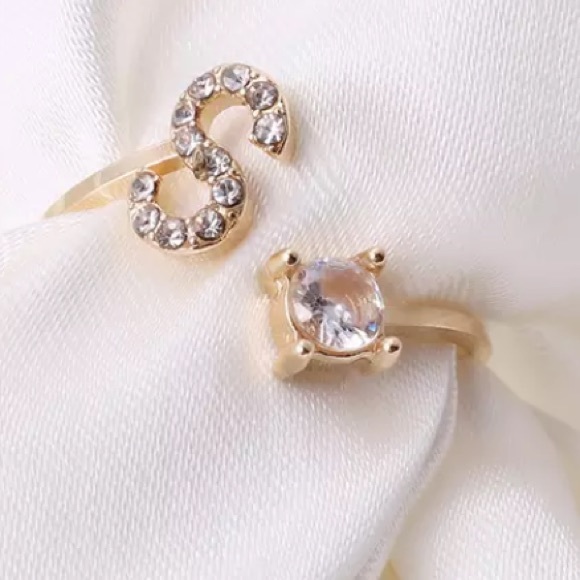 Initial S D A letter Ring Gold plated size 7 and 8 - Picture 3 of 12